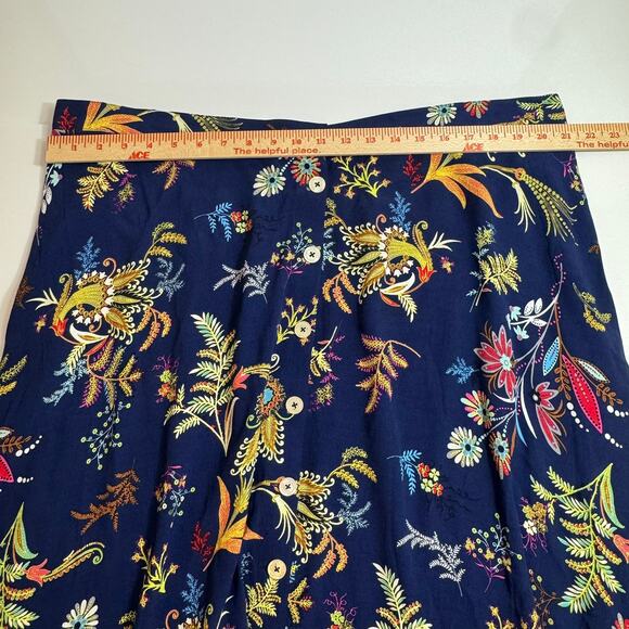 TALBOTS Skirt 3X NWT Navy Floral Print Button Front Cottagecore Chic Classic - Picture 4 of 5